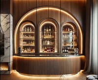 Comptoir de bar moderne fourni par l'usine, conception personnalisée, restaurant, magasin de vin, boîte de nuit, comptoir de bar éclairé par LED