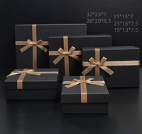 Boîte-cadeau tasse isolée noire avec couvercle pour ordinateur portable vêtements aromathérapie écharpe emballage vide boîte en matériau recyclé pour portefeuille
