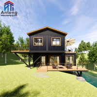 Bâtiment préfabriqué élégant à double étage extensible avec balcon métallique pour projet de villa de loisirs moderne en zone rurale