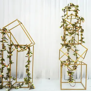 Украшение для свадьбы из искусственных цветов, железный реквизит с геометрическим рисунком, украшение для торжественных мероприятий