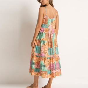 ชุดเดรสยาวลายดอกไม้สไตล์ฮาวายแบบสั่งทำพิเศษ พิมพ์ลายดิจิทัล ผ้าเรยอน - Product Image 4