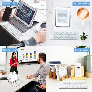 custom keyboard fcc portable rechargeable aluminum abs wireless bluetooth foldable keyboard with <b>stand</b> - Product Image 5