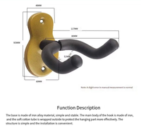 OEM Logo Wall Mount Guitar Stand Hanger Hook Hot Sale Steel + Sponge Guitar Hanger for Stringed Instruments Parts & Accessories