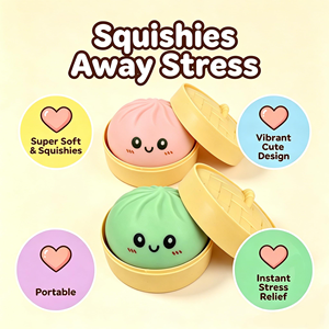 Giant Soft Dumplings Sensory Squishy Toys Cute Children's EVA <b>Material</b> Individual Packaged Gifts - Product Image 2