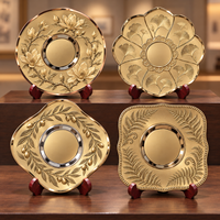 Plaques de récompense métalliques décoratives personnalisées en relief floral botanique (Magnolia, Ginkgo, Olive, Fougère) dorées pour la vente en gros
