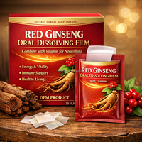 Film oral soluble au ginseng rouge, compléments alimentaires à base de plantes, enrichi en vitamines pour une nutrition optimale, produit OEM