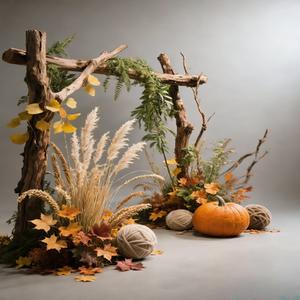Arco de Madera Otoñal con Decoración Artificial - Arreglo de Calabaza, Hierba de Pampas y Hojas de Arce <span class=keywords><strong>para</strong></span> Fondo de Boda y Eventos Otoñales - Product Image 5
