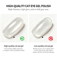 Service OEM ODM HS – Gel UV/LED magnétique blanc laiteux effet œil de chat, haute brillance, sans HEMA ni TPO, base transparente, couleur œil de chat, vernis à ongles en gel