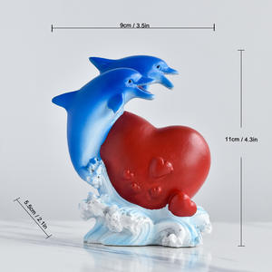 Venta caliente creativa hecha a mano resina Animal escultura Linda figura de delfín para decoración del hogar regalo y artesanías - Product Image 2