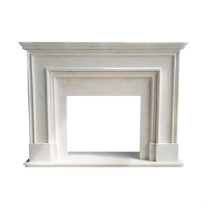 Cheminée en marbre blanc du Hunan avec colonne statue d'ange cheminée à granulés antique manteau en bois d'intérieur de style français - Product Image 5