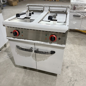<span class=keywords><strong>Friteuse</strong></span> automatique à <span class=keywords><strong>gaz</strong></span> à double cuve verticale en acier inoxydable de grande capacité <span class=keywords><strong>20</strong></span> <span class=keywords><strong>litres</strong></span>*2 avec armoire à Guangzhou - Product Image 1