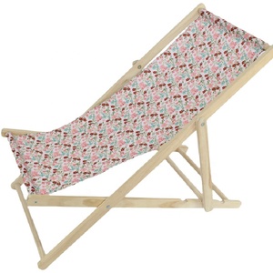 Chaise longue de piscine réglable en <span class=keywords><strong>toile</strong></span> pour extérieur, avec support en bois massif, pliable et portable, idéale pour la détente au soleil et la plage - Product Image 5
