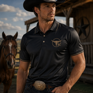 Chemises polo de luxe pour hommes avec logo personnalisé, texture soyeuse, bordure dorée, fabricant OEM, marque privée - Product Image 1