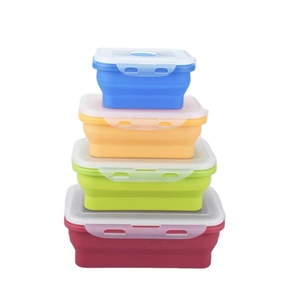 folding silicone lunch box foldable silicone lunch box set silicone lunch bento box food container