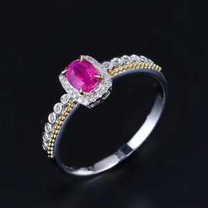 แหวนแต่งงานวินเทจประดับทับทิมแท้จาก SGARIT Wholesale Jewelry ทองคำขาว 18K น้ำหนัก 0.48 กะรัต ทับทิมธรรมชาติไม่ผ่านการอบอุ่น สำหรับผู้หญิง - Product Image 2