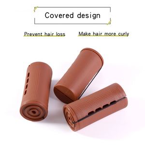 Factory Wholesale Jumbo Hair Perm Rods Brown Plastic Hair <b>Rollers</b> 4.0cm Diameter Cold Wave Rods for Women - Product Image 3