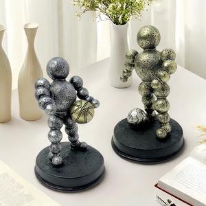 Figurine décorative moderne et créative en résine époxy, sculptée, pour bureau, table basse, étagère - Product Image 3