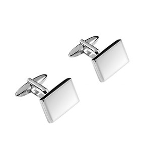 Gemelli Rettangolari in Argento 19.3X12X3.5 mm Finitura Lucida per Abbigliamento Formale da Uomo - Product Image 1