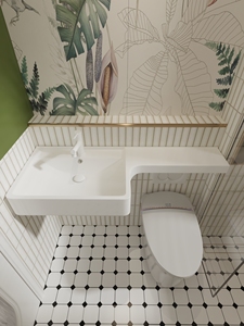 Lavabo da <span class=keywords><strong>Bagno</strong></span> Moderno Compatto in Acciaio Inox a Parete con Scarico Integrato per Appartamenti e Piccoli Bagni Commerciali - Product Image 5