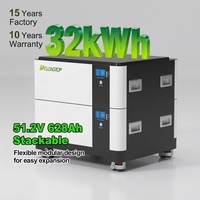 Système de stockage d'énergie solaire domestique, batterie LiFePO4 51,2 V 314 Ah, ESS empilable avec onduleur 12 kW, communication CAN, protection IP54