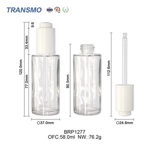 ขวดพลาสติกหยดของเหลวสีขาว 58 มล. ขวดพลาสติกพร้อมหลอดหยด ขวดหยดน้ำมัน - Product Image 2