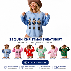 <span class=keywords><strong>Felpa</strong></span> <span class=keywords><strong>da</strong></span> <span class=keywords><strong>Donna</strong></span> VELAN con Logo Personalizzato, Manica Lunga con Paillettes e Decorazioni Natalizie, in Tessuto di Poliestere - Product Image 6