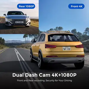4K Dashcam Voor En Achter Met Gps Nachtzicht Wdr Voice Control Wifi Verborgen Auto Dvr Camera Azdome M 300S Dashcam