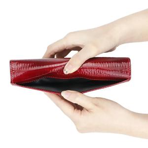 Portefeuilles longs rétro en cuir véritable AndoBag pour femmes, porte-cartes multi-emplacements, motif crocodile, pochette 2493 - Product Image 5