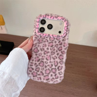 Étui de téléphone en peluche moelleuse et chaude à imprimé léopard de luxe pour iPhone 18 Pro Max 17 16 Plus 15 14 13, coque de protection antichoc