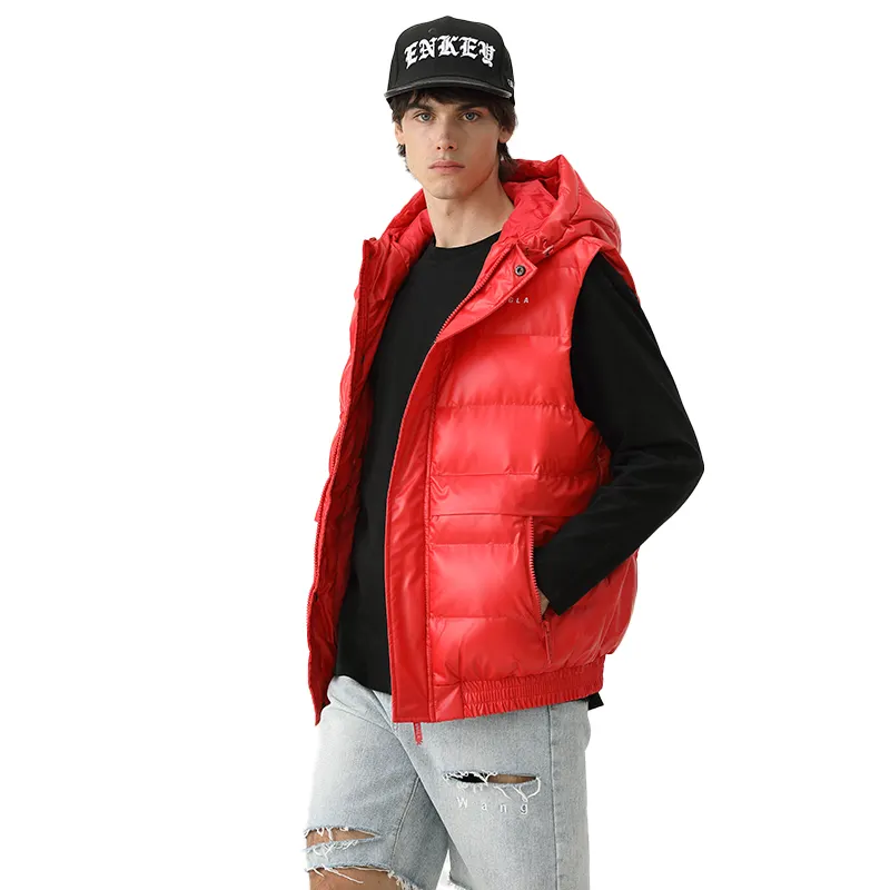 Top Quality Wholesale Winter Sleecless Bubble Veste Padded Men Down Thick Puffer Vest Jacket