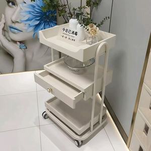 Chariot de rangement roulant en acier inoxydable pour salon de beauté, avec tiroir, pour coiffeur et studio de maquillage - Product Image 3