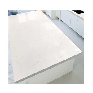 लोकप्रिय क्वार्ट्ज रंग कृत्रिम Carrara सफेद पत्थर रसोई countertop स्लैब लागत