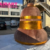 Grande cloche gonflable en peluche de taille sur mesure, ballon gonflable de 4m pour le festival de Noël