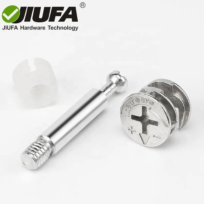 Jiufa Meubels Hardware Montage Zinklegering Sluiting Verbinden Metalen Joint Bolt Montage Plastic Deuvel Excentrieke Cam