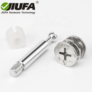 JIUFA Đồ Nội Thất Phần Cứng Lắp Kẽm Hợp Kim Fastener Kết Nối Kim Loại Doanh Bolt Lắp Nhựa Dowel Lệch Tâm Cam - Product Image 1