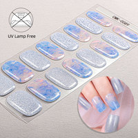 Bandes de gel pour ongles à motifs dégradés Golden Power Ink Wash, conception floue, sans durcissement, pour le commerce de gros