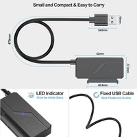 Cable Adaptador USB 3.0 a SATA III de 5 Gbps para Unidades de Disco Duro SSD de 2.5 y HDD de 3.5 con Soporte UASP de 20 TB para Windows, Mac y Linux