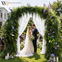 Arco de Boda de Hierro Forjado de Doble Poste Personalizado, Soporte de Fondo en Forma de Corazón Estilo Truss, Marco Decorativo Floral para Escenario Exterior