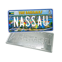 Plaque d'immatriculation décorative en aluminium sur mesure, thème Plage de Waikiki Hawaï, 15x30cm, Décoration murale vintage, Souvenir tropical, Vente en gros