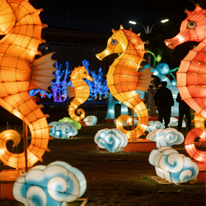 Bestseller Lanterna Animale Colorata Cartone Animato Cavalluccio Marino Luminoso Vivace Impermeabile Decorazione Acquario Eventi del Ringraziamento Festa Costiera - Product Image 4