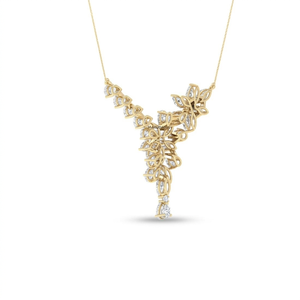 Collar de Lujo con Diamantes Cultivados en Laboratorio con Corte Marquesa y Pera, Diseño Floral, en Oro de 10K, 14K, 18K, Plata de Ley 925 y 935, Joyería Fina - Product Image 4