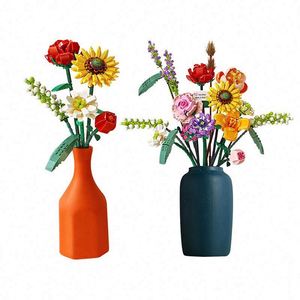 Mini Bloques de Construcción de Plástico ABS, Juego Educativo de Modelos, Juguete Creativo, Decoración de Jardín, Ramo de Flores, Girasol, Ensamblaje - Product Image 5