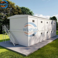 Maison préfabriquée modulaire à toit triangulaire à deux étages WinFair, économique, pour abri d'urgence / logement de secours en cas de catastrophe