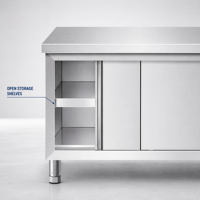 Plan de travail en acier inoxydable 304 de qualité alimentaire, robuste, capacité de charge de 300 kg, pour cuisine commerciale, industrie alimentaire