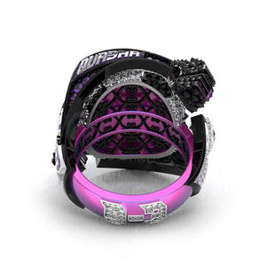 Bague de championnat d'équipe avec nom <span class=keywords><strong>et</strong></span> logo personnalisés en 3D Bijoux de champion de football en alliage avec diamant pour cadeaux - Product Image 4