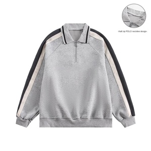 I produttori di abbigliamento hanno un senso di Design autunnale personalizzato con mezza cerniera 360 grammi di <span class=keywords><strong>felpa</strong></span> a maniche lunghe con cappuccio alla moda - Product Image 4