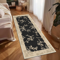 Tapis de couloir long et étroit en velours cristal durable, fabriqué à la machine, écologique, antidérapant avec support en gel