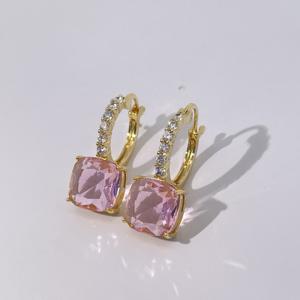 Boucles d'oreilles pendantes géométriques en zircon plaqué or Tianyu Gems, coupe coussin, luxueuses et élégantes, longues boucles d'oreilles pour femmes - Product Image 5