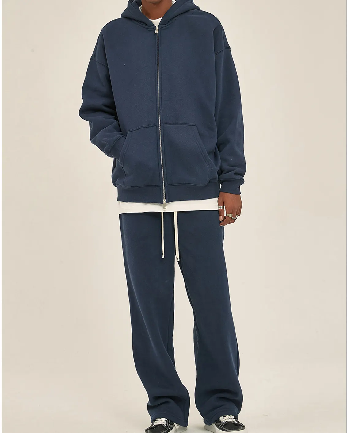 Custom Logo Oversized Hoodie Men Sportswear Tracksuit Soft Fleece Jogging 350 Gsm Plain Men High Quality Sweatsuit