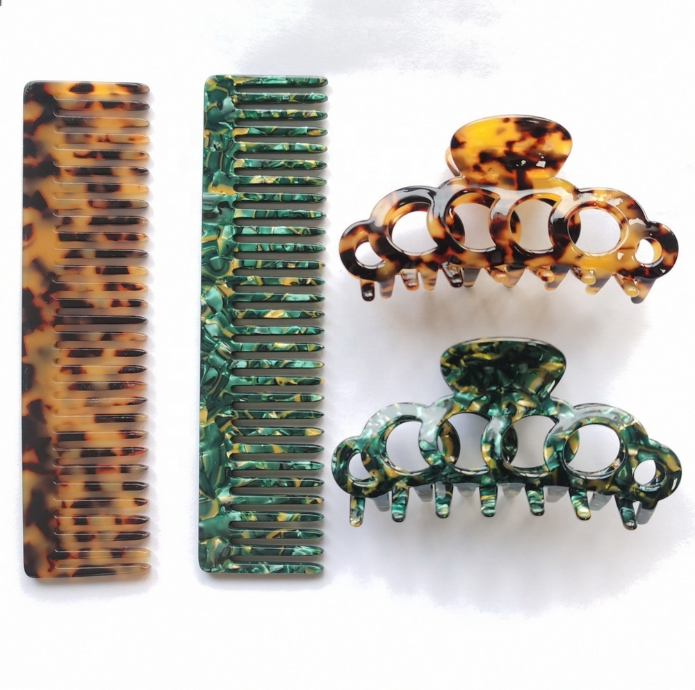 Новый набор аксессуаров для волос из ацетата, набор акриловых гребней и когтей для волос, красочные высококачественные женские заколки для волос в стиле барокко